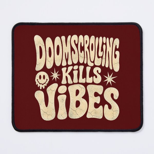 Item preview, Doomscrolling Kills Vibes Retro Typography Anti Screen Time Shirt designed and sold by PhylonBoxx.