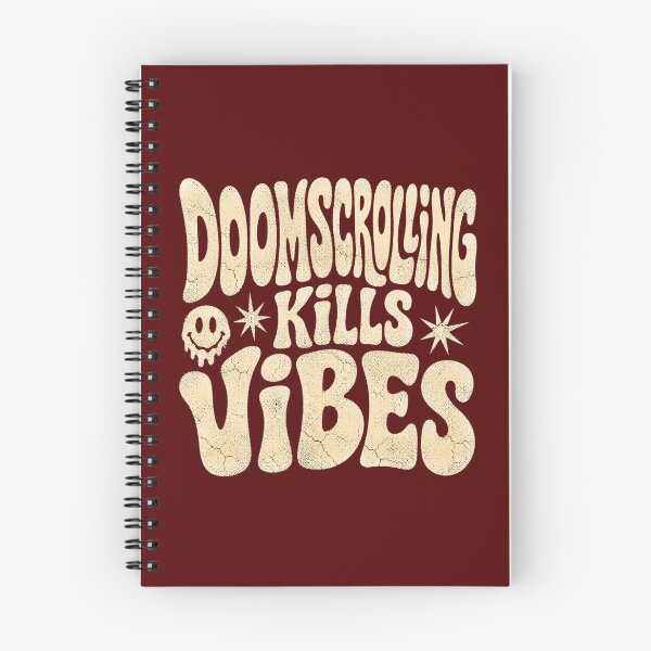 Item preview, Doomscrolling Kills Vibes Retro Typography Anti Screen Time Shirt designed and sold by PhylonBoxx.