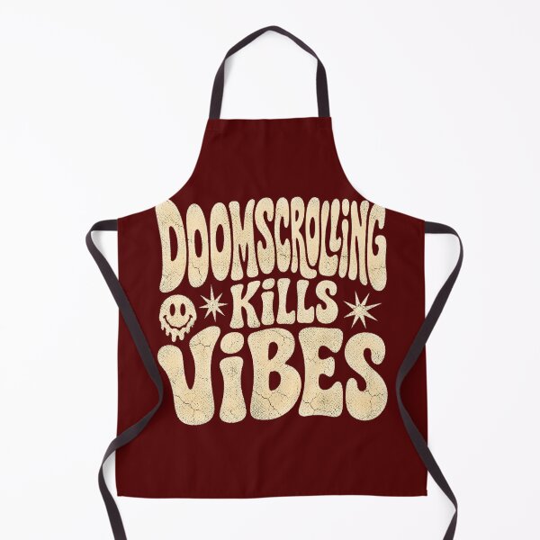 Item preview, Doomscrolling Kills Vibes Retro Typography Anti Screen Time Shirt designed and sold by PhylonBoxx.