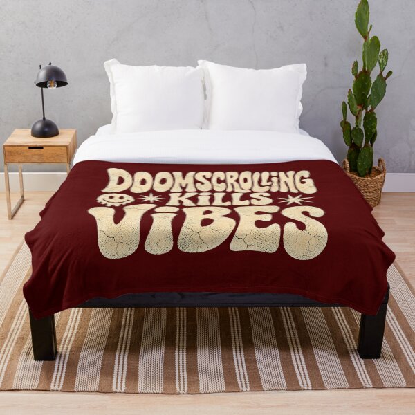 Artikelvorschau, Doomscrolling Kills Vibes Retro Typography Anti Screen Time Shirt entworfen und verkauft von PhylonBoxx.