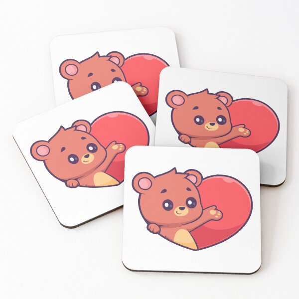 Item preview, Cute Teddy Bear Peeking Behind Big Red Heart designed and sold by Andreaster.