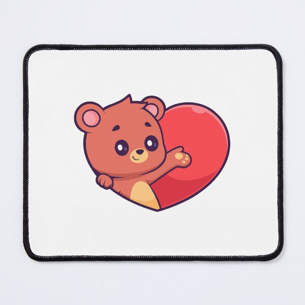 Item preview, Cute Teddy Bear Peeking Behind Big Red Heart designed and sold by Andreaster.