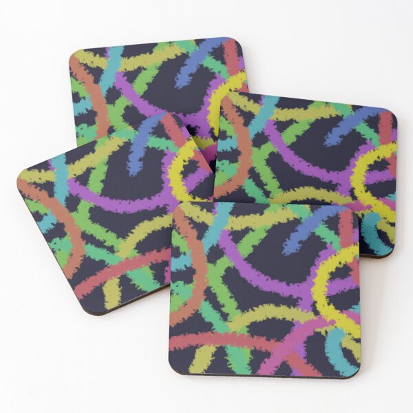 Item preview, Neon Abstract Brush Stroke Pattern Dark Background Colorful Art designed and sold by Desolaa_Arts.