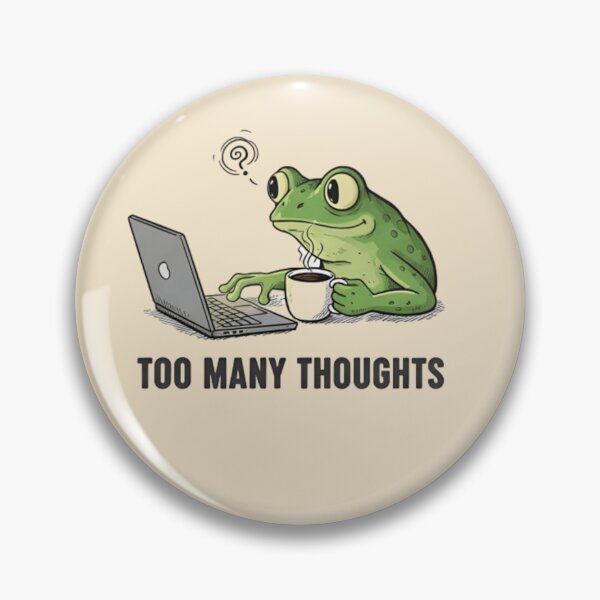 Item preview, Funny Too Many Thoughts Frog Sticker - Cute Overthinking Frog T-Shir designed and sold by ZyxDes.