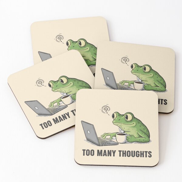 Item preview, Funny Too Many Thoughts Frog Sticker - Cute Overthinking Frog T-Shir designed and sold by ZyxDes.