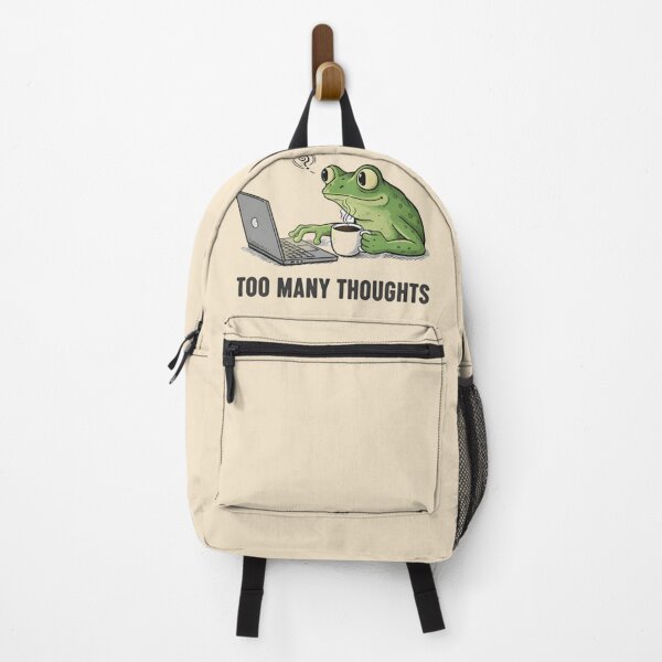 Item preview, Funny Too Many Thoughts Frog Sticker - Cute Overthinking Frog T-Shir designed and sold by ZyxDes.