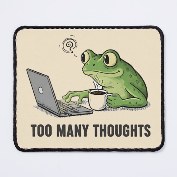 Item preview, Funny Too Many Thoughts Frog Sticker - Cute Overthinking Frog T-Shir designed and sold by ZyxDes.