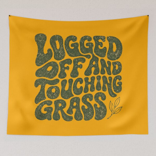 Item preview, Logged Off and Touching Grass Retro 70s Nature Shirt designed and sold by PhylonBoxx.