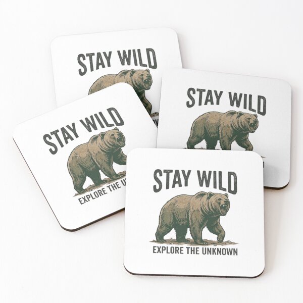 Item preview, Stay Wild Explore Unknown Bear Graphic designed and sold by GiggleInkTees.