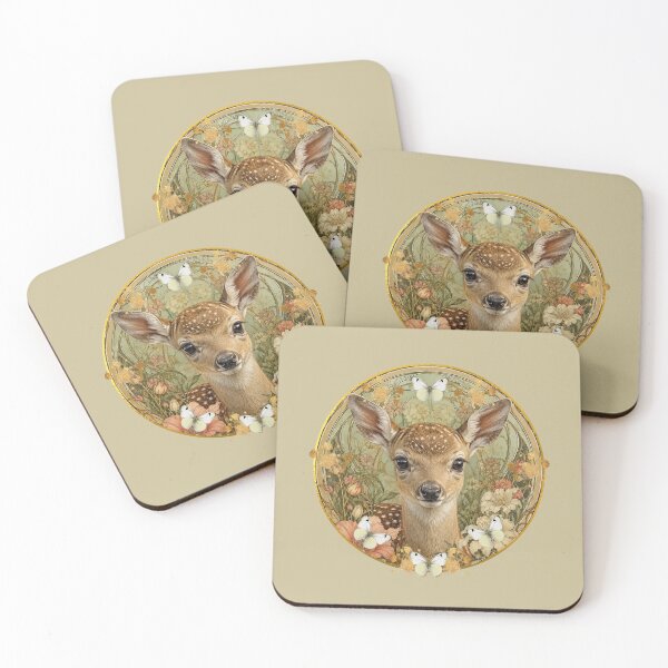 Item preview, fawn and butterflies. designed and sold by moths-minor.