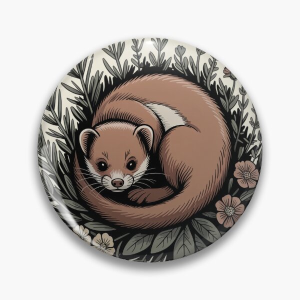 Item preview, Sleeping Weasel in Herbs Vintage Botanical Art designed and sold by AlexandraSand.