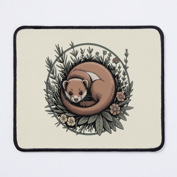 Item preview, Sleeping Weasel in Herbs Vintage Botanical Art designed and sold by AlexandraSand.