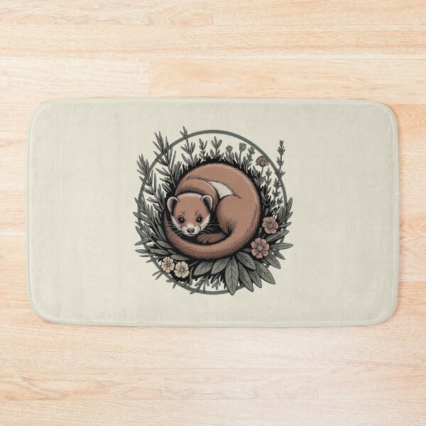 Item preview, Sleeping Weasel in Herbs Vintage Botanical Art designed and sold by AlexandraSand.