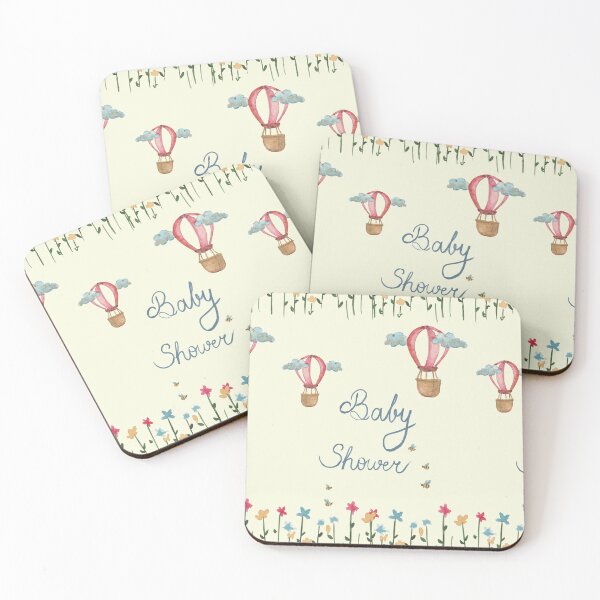 Item preview, Baby Shower Watercolour Hot Air Balloon Design designed and sold by LLilyArt.