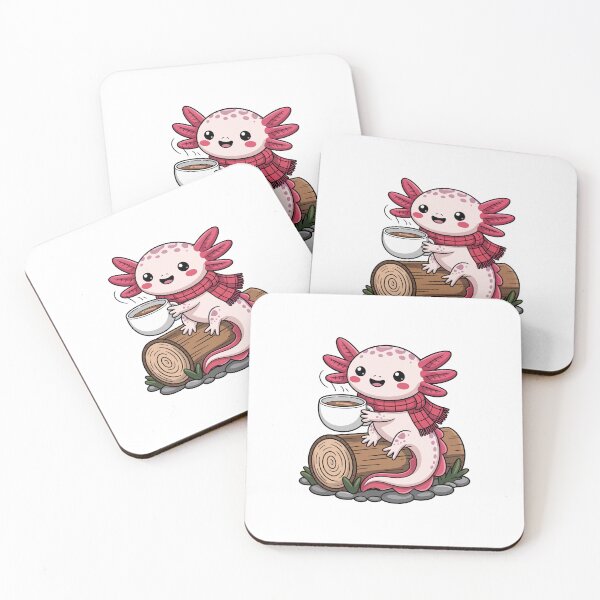 Item preview, Cute Axolotl Enjoying Coffee designed and sold by jkrphoto.