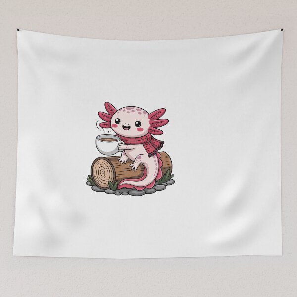 Item preview, Cute Axolotl Enjoying Coffee designed and sold by jkrphoto.