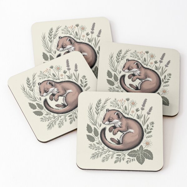 Item preview, Sleeping Weasel in Lavender Vintage Botanical Art designed and sold by AlexandraSand.
