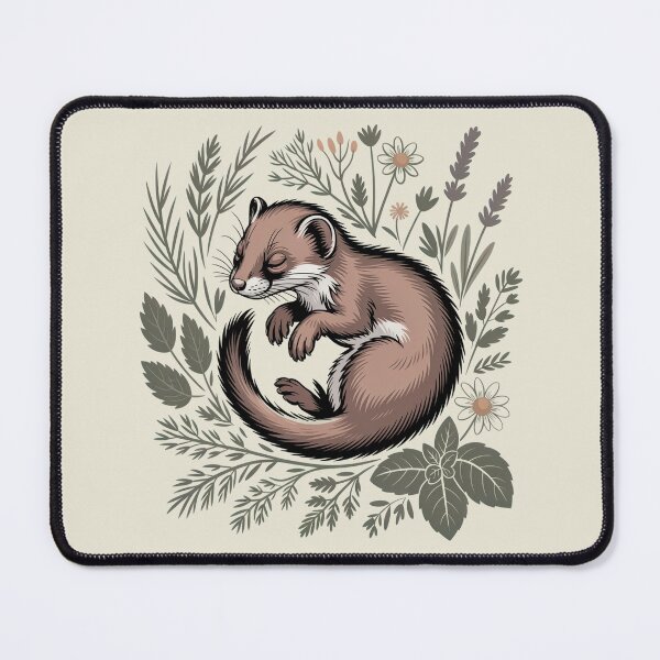 Item preview, Sleeping Weasel in Lavender Vintage Botanical Art designed and sold by AlexandraSand.