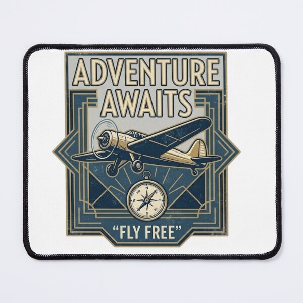 Item preview, Adventure Awaits Retro Monoplane Compass Design designed and sold by GiggleInkTees.