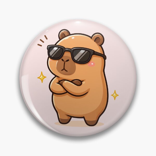 Item preview, Capybara with Sunglasses Kawaii Cartoon designed and sold by ChosmahDrawing.