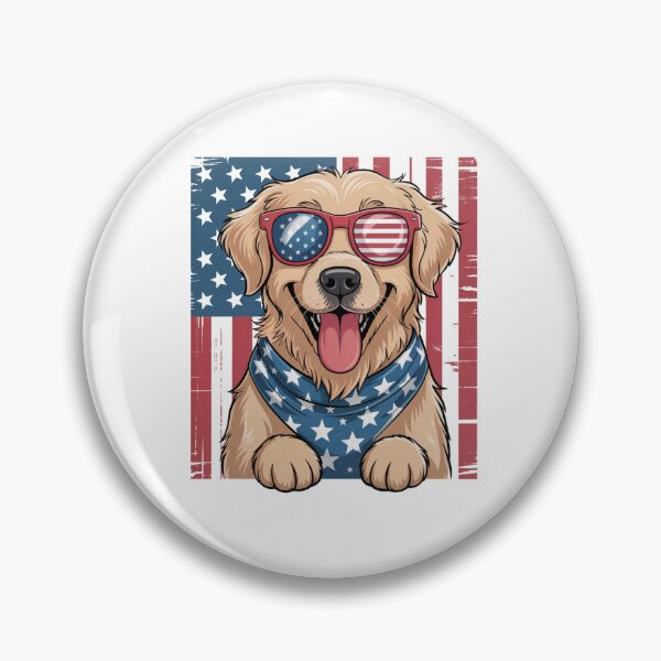 Item preview, American Flag Golden Retriever USA 4th of July designed and sold by TyraYoung.