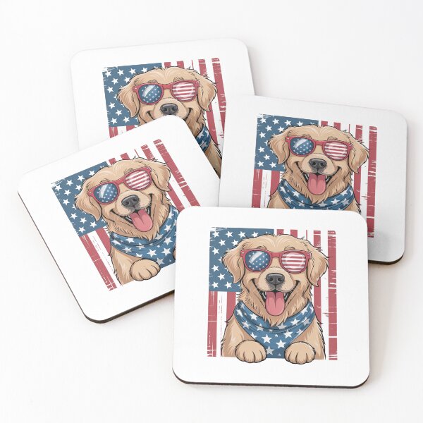 Item preview, American Flag Golden Retriever USA 4th of July designed and sold by TyraYoung.
