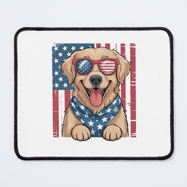 Item preview, American Flag Golden Retriever USA 4th of July designed and sold by TyraYoung.