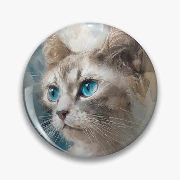 Item preview, Elegant Blue Eye Cat Impressionist Portrait designed and sold by Paolo-Bandal.