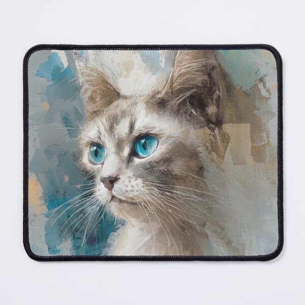 Item preview, Elegant Blue Eye Cat Impressionist Portrait designed and sold by Paolo-Bandal.
