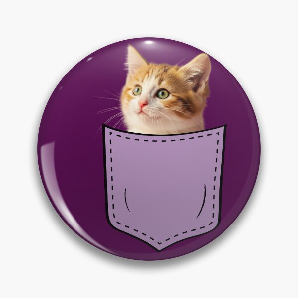 Item preview, Cute Kitten in a Purple Pocket  designed and sold by digitalbob60.