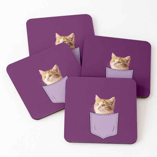 Item preview, Cute Kitten in a Purple Pocket  designed and sold by digitalbob60.