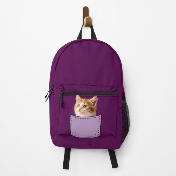 Item preview, Cute Kitten in a Purple Pocket designed and sold by digitalbob60.