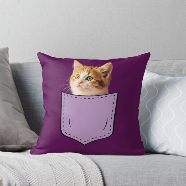 Item preview, Cute Kitten in a Purple Pocket  designed and sold by digitalbob60.