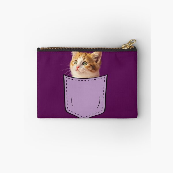 Item preview, Cute Kitten in a Purple Pocket  designed and sold by digitalbob60.