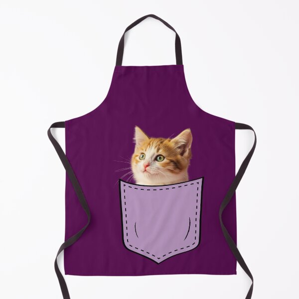 Item preview, Cute Kitten in a Purple Pocket designed and sold by digitalbob60.