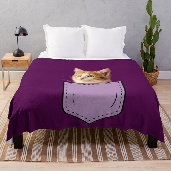 Item preview, Cute Kitten in a Purple Pocket  designed and sold by digitalbob60.