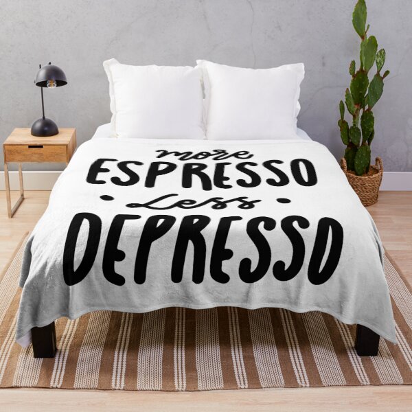 Item preview, More Espresso Less Depresso Funny Coffee Quote Design designed and sold by A Little Unhinged.