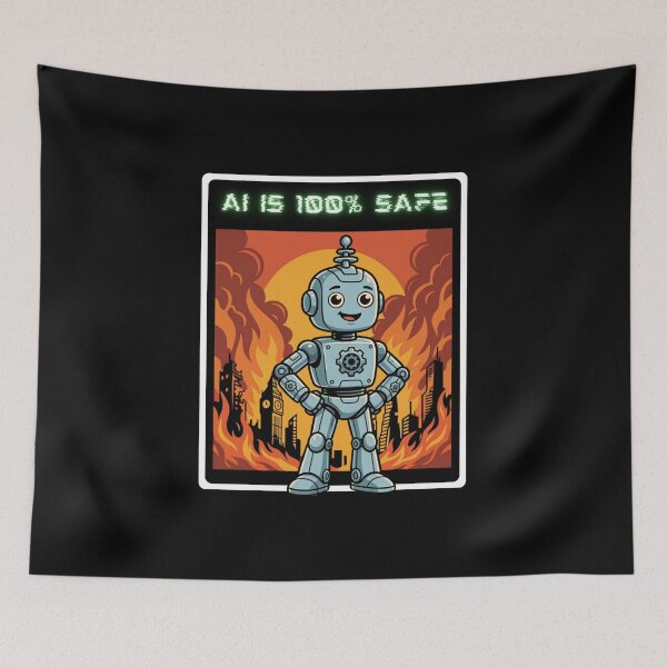Item preview, Ai Is 100% Safe Funny Anti Artificial Intelligence Anti-Ai Humor  designed and sold by SchlossInspire.
