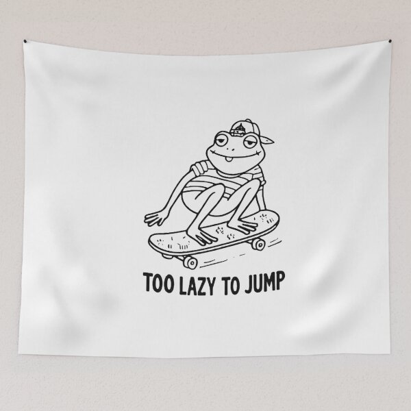 Item preview, Too Lazy to Jump – Funny Frog Skateboard Cartoon Design designed and sold by Mido-artister.