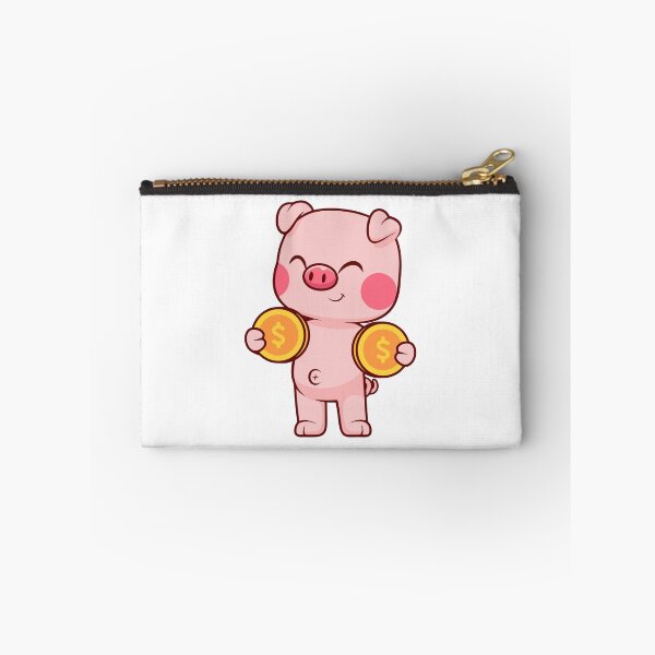 Item preview, Cute Piggy Bank Saving Gold Coins Cartoon designed and sold by Warwormm.