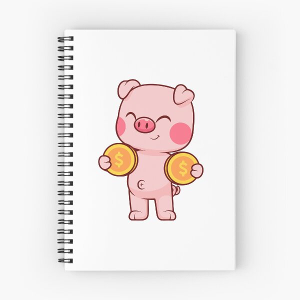 Item preview, Cute Piggy Bank Saving Gold Coins Cartoon designed and sold by Warwormm.