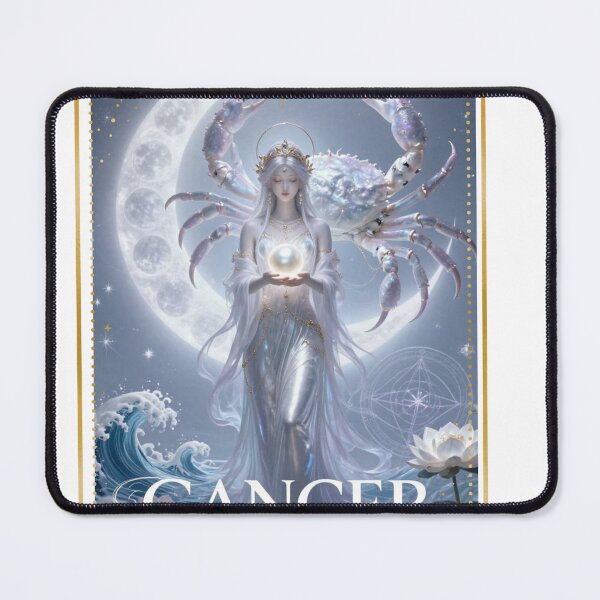 Item preview, Cancer Zodiac Goddess Aesthetic - Moon Child and Crab Art designed and sold by Atlasoloji.
