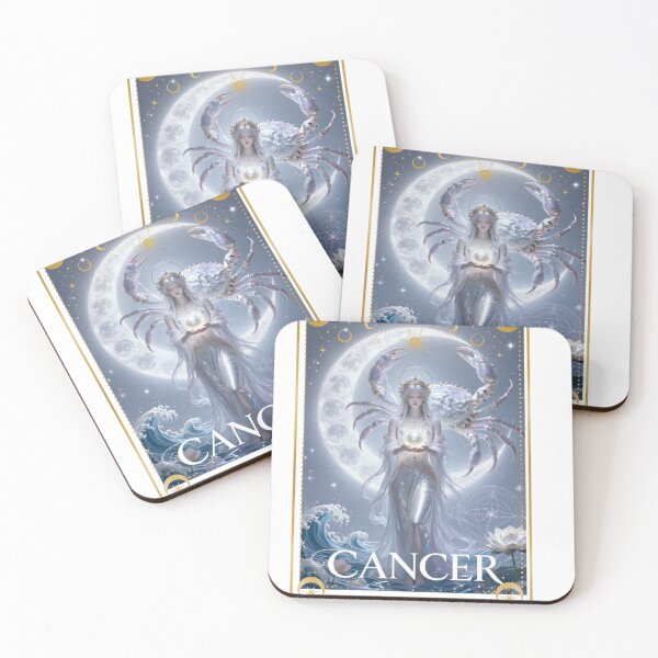Item preview, ​Cancer Zodiac Goddess Aesthetic - Moon Child and Crab Art designed and sold by Atlasoloji.