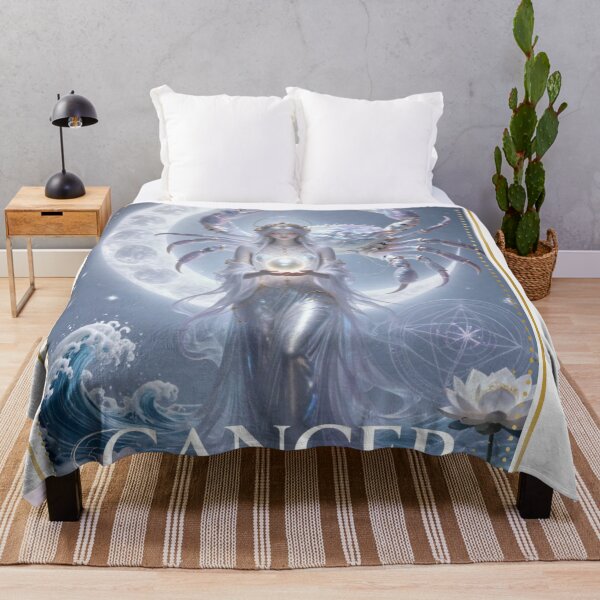 Item preview, ​Cancer Zodiac Goddess Aesthetic - Moon Child and Crab Art designed and sold by Atlasoloji.