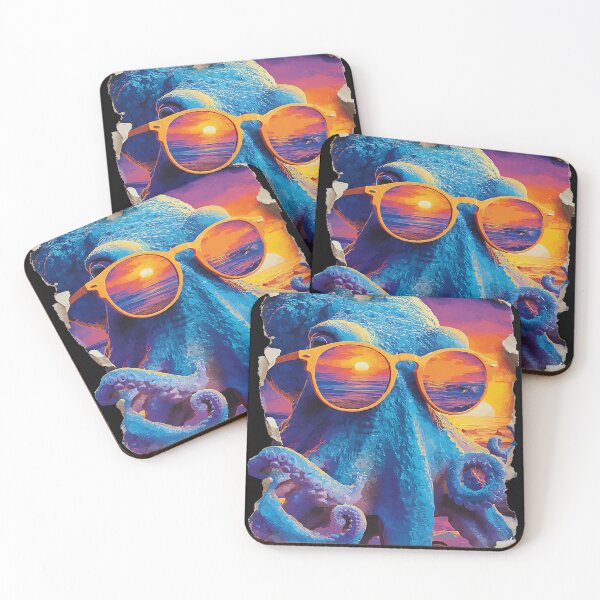 Item preview, Octopus with Sunglasses Sunset Beach Tropical Animal Summer designed and sold by Littermin.