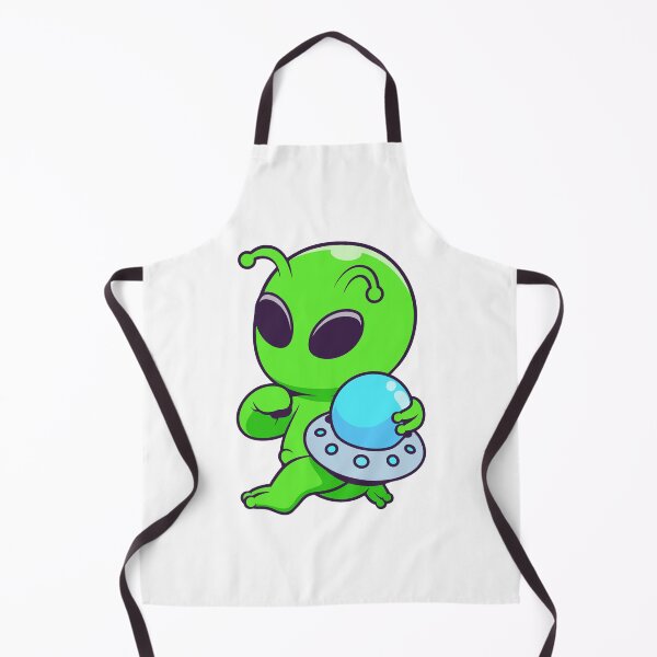 Item preview, Cute Green Alien Holding Mini UFO Cartoon designed and sold by Warwormm.