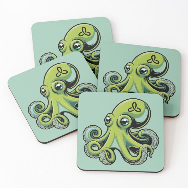 Item preview,  Cute Green Cartoon Octopus Sticker - Kawaii Baby Octopus T-Shirt designed and sold by ZyxDes.