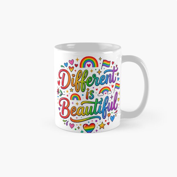 Item preview, Different is Beautiful Rainbow Typography – Pride Celebration Art designed and sold by MT-Hub | Art for Every Soul.