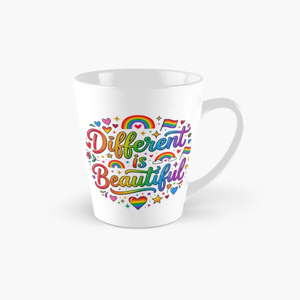 Item preview, Different is Beautiful Rainbow Typography – Pride Celebration Art designed and sold by MT-Hub | Art for Every Soul.