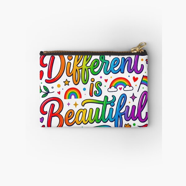 Item preview, Different is Beautiful Rainbow Typography – Pride Celebration Art designed and sold by MT-Hub | Art for Every Soul.